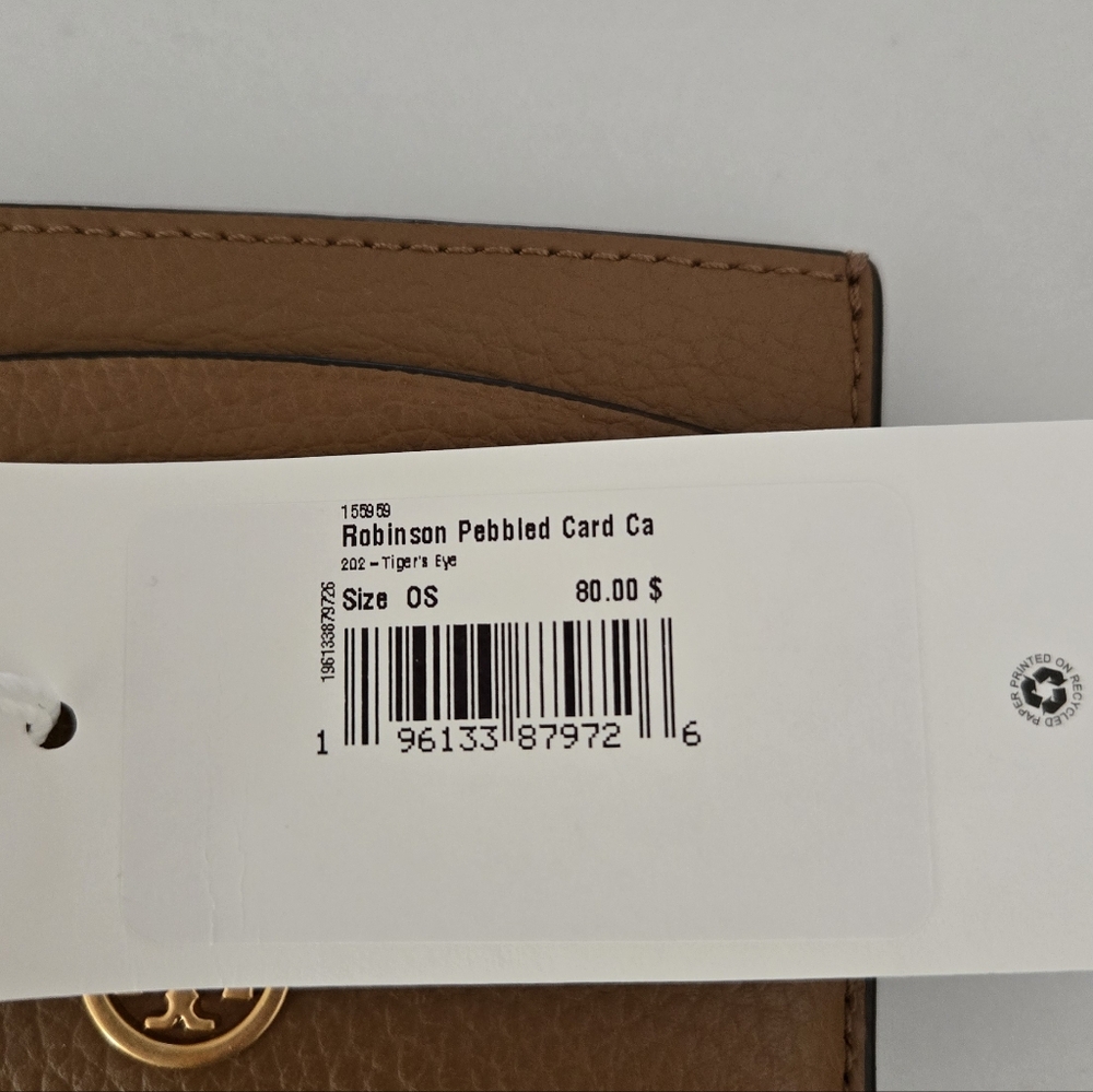 NWT Tory Burch Robinson Pebbled Leather Card Case - Picture 2 of 5